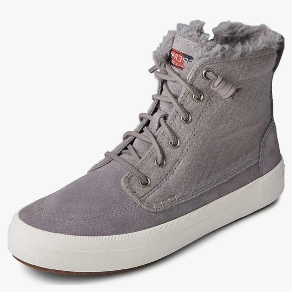 Sperry Quilted Fur-Lined High-Tops Sneakers Zip Lace Up Wool - Picture 13 of 17